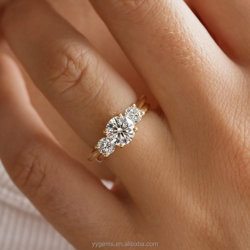 18K เยลโลว์-2ct ตรงกลาง