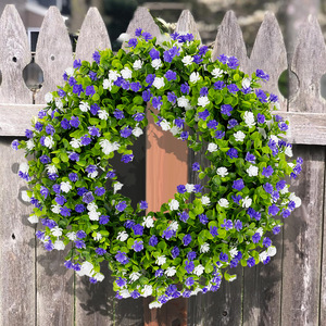 Atmósfera festiva Guirnalda de flores Cielo estrellado Guirnalda de flores de eucalipto colorido para decoración de Navidad <span class=keywords><strong>Colgante</strong></span> de puerta - Product Image 1