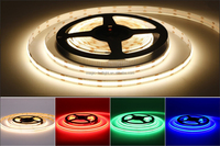 Bande lumineuse LED COB en cuivre 400 LED/M Ra>90 12V 24V 5mm/10mm Éclairage paysager flexible avec télécommande USB Epistar