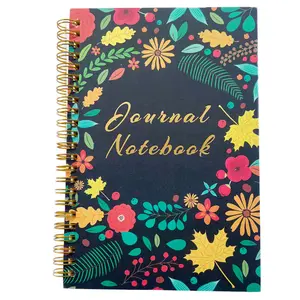 wholesale cheap Personalized Custom flowers design spiral binding custom hardcover a5 notebook