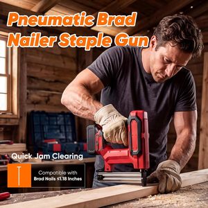 Cordless <b>Brad</b> Nailer, 21V Battery Powered Nail Gun for Woodworking Furniture, 2400mAh Rechargeable 2-in-1 Staple Gun Cordless - Product Image 5