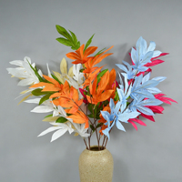 Guirlande de feuilles artificielles en soie, 96 cm de hauteur, toucher réel, longue durée, pour décoration de mariage et de scène de remise de diplôme