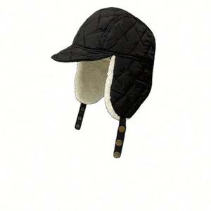 Gorro de aviador blanco de moda para mujer, gorro de invierno cálido de algodón, gorro de aviador con protección para las orejas, gorros de invierno con protección para las orejas - Product Image 4