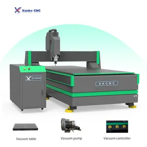 XUNKE 5.5kw water cooling competitive price 1325 wood cabinet plastic cutting machine with vacuum adsorption
