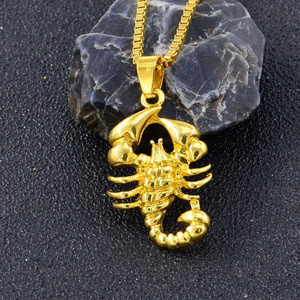 G1612 Hip Hop Punk bijoux Scorpion longue chaîne couleur or pendentif Scorpion collier pour homme - Product Image 4