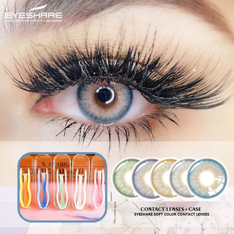 Eyeshare 실용적인 컬러 콘택트 렌즈 케이스 수동 눈 콘택트 렌즈 케이스 클리너 콘택트 렌즈 족집게