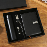 Ensemble cadeau d'entreprise de luxe avec bloc-notes en cuir, batterie externe, gadgets promotionnels, cadeau d'affaires pour hommes et femmes