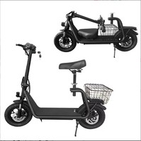 Trottinette électrique pliable légère sans balais à batterie lithium, moteur 500W, siège ergonomique, conception étanche, panier de rangement arrière