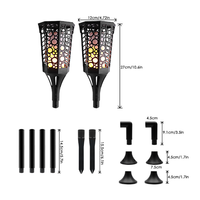 Lampe torche à flamme vacillante 99 LED étanche IP65, lumière solaire LED extérieure pour jardin
