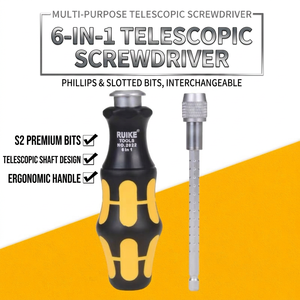 RUIKE Multi-Bit <b>Screwdriver</b> 6 In 1 Industrial Grade With Anti-Slip Handle Cross Phillips Bit Tool Set - Product Image 2