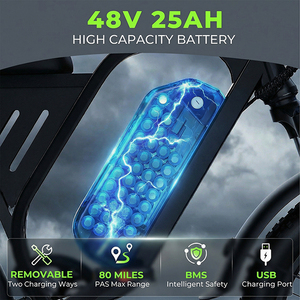 Envío Rápido F6S DTTZH, Stock en EE. UU., Envío Rápido desde Almacén en EE. UU., Bicicleta Eléctrica NFC 48V 25AH 20 Pulgadas de Acero al Carbono para Adultos - Product Image 3