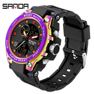 นาฬิกาข้อมือผู้ชาย SANDA <span class=keywords><strong>739</strong></span> รุ่นหรูหรา แฟชั่น กันน้ำ พร้อมระบบอนาล็อก-ดิจิตอล แสดงผลแบบคู่ ฟังก์ชั่นหลากหลาย - Product Image 2