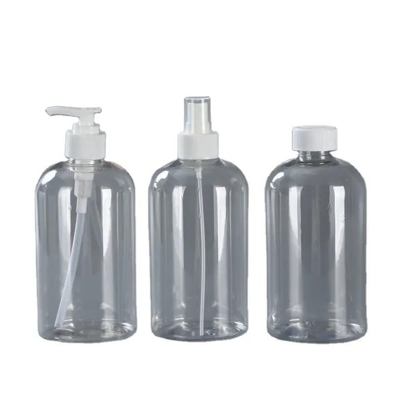 500Ml 1000Ml Lege Transparante Handdesinfecterend Plastic Ronde Trigger Spray Fles Met Spuitbus Voor Cleaner Spray