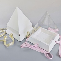 Boîtes d'emballage pyramidales rigides en papier recyclé Sunshine, finition mate, gaufrage, design unique, boîte cadeau pour gâteau, chocolat, biscuits