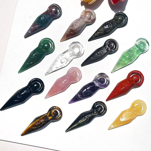 <span class=keywords><strong>Prix</strong></span> usine haute qualité main imploré cristal déesse Statue 7-9cm quartz rose cristal déesse du pendentif - Product Image 3