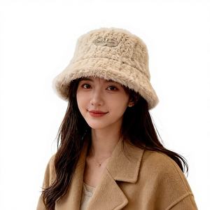 Gorro de Pescador para Mujer, Invierno, Grueso, Acolchado, Jacquard, Spandex/Algodón, Detalle de Botones, Color Sólido, Protección para las Orejas, Cálido - Product Image 1