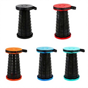 CQ Brand Travel Adjustable Height <b>Portable</b> Lightweight Capacity Durable Plastic Camping <b>Folding</b> Collapsible <b>Stool</b> - Product Image 2