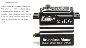 Feetech Servo FT825BL 25Kg 180 grados engranaje de acero Servomotor Digital para coches todoterreno <span class=keywords><strong>Rc</strong></span>/cámara Fpv/juguetes coches y camiones - Product Image 6