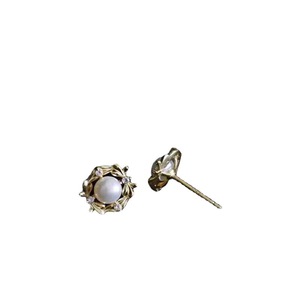 Accesorios de Plata S925 para DIY con Perlas, Cuentas Redondas de 5-6mm, Pendientes Pequeños con Forma de Flor y Bandeja Vacía 20635 - Product Image 5