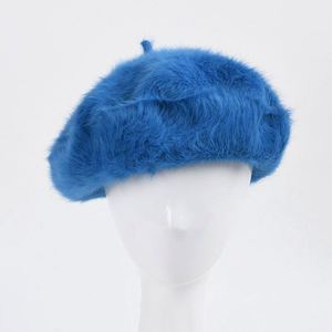 Béret en tricot jacquard pour femme, automne-hiver, style coréen, couleur bonbon, casquette décontractée, béret de peintre - Product Image 1