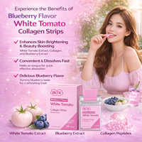 OKTW Bandelettes buccales au collagène de tomate blanche sans sucre, blanchiment de la peau, antioxydant, complément alimentaire, 7 jours