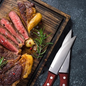 Juego de <span class=keywords><strong>cuchillos</strong></span> para carne de cocina profesional de 5 pulgadas, cuchillo dentado de 6 mesas de acero inoxidable <span class=keywords><strong>con</strong></span> mango de madera - Product Image 5