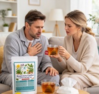 Teh Herbal Kenyamanan Pernapasan Alami, Teh Herbal Pendukung Obat Batuk, Teh Herbal Tanpa Kafein untuk Kesehatan Tenggorokan