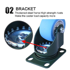 YTOP acier au manganèse 2 pouces roulettes en polyuréthane TPU à usage moyen robuste métrique M8 20mm tige filetée <span class=keywords><strong>roulette</strong></span> en TPU - Product Image 5