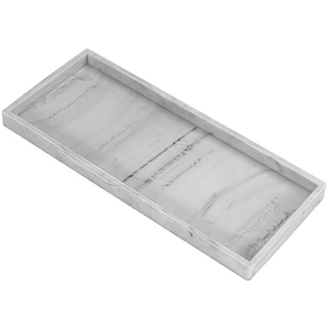 LM Model LM25347 Large Capacity Classic Multifunction Silicone <b>Storage</b> Tray Non Marble Pattern Kitchen <b>Bath</b> Vanity Organizer - Product Image 6