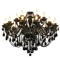 Lampadario moderno in cristallo moda casa soggiorno decorazione illuminazione semplice atmosfera dell'hotel lampada a sospensione in cristallo nero lucentezza