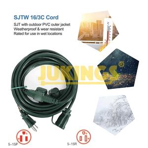 Cable de Extensión para Exteriores con Certificación CETL CUL de 13 A, 1 Divisor de 3 Tomas de Corriente, 16/3C SJTW Resistente a la Intemperie, Cable de 25 Pies - Product Image 5