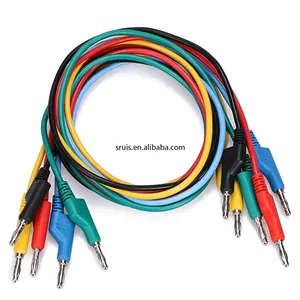 Factory 1M 4mm Banana to Banana Plug Test Cable Lead Red Black Blue Green Yellow For MuSruisimeter Tools