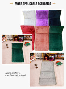Tapis de prière de Sajadah de chaise de l'islam de velours portatif de relief super plus doux populaire de vente pour le ramadan - Product Image 5