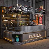 Comptoir de réception en métal de style industriel moderne avec tiroirs pour usage commercial dans les salles de sport, les cafés, les hôpitaux