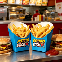 Boîtes en carton jetables pour frites, de qualité alimentaire, pliables, pour cinéma, maternelle, fêtes d'enfants, restauration rapide, vente au détail