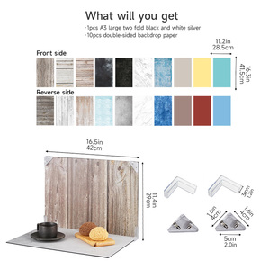 Photography Backdrop Product Photo <strong>Background</strong> 20 Pattern Small Product Photoshoot Props Kit for Food Jewelry Mini Items Picture - Product Image 2