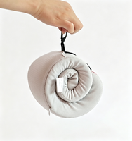 Oreiller de voyage ergonomique pliable et compact en mousse à mémoire de forme en U, avec tissu rafraîchissant et lavable, pour le soutien du cou et la sieste en avion