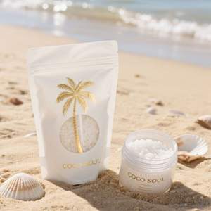 Bolsa de sal de calidad premium con impresión personalizada, acabado mate, tipo stand-up pouch con ventana para sal marina - Product Image 6