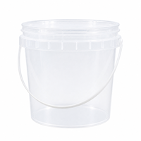 Seau transparent avec couvercle, seau rond transparent avec poignée de transport pour le rangement à domicile, le jardin et l'atelier