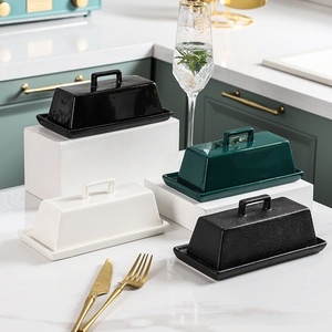 किचनवेयर पोलसेवेन आयताकार पनीर मक्खन कंटेनर सिरेमिक मक्खन के साथ - Product Image 3