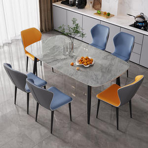 Mesa de comedor Rectangular Simple de lujo moderna, diseño de losa de piedra ligera para restaurante de gama alta para muebles para el hogar en la sala de estar - Product Image 2