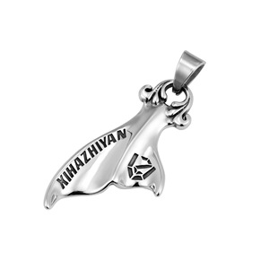 Xihazhiyan Whale Tail Couple Pendant <b>Titanium</b> Steel Unisex Necklace Everyday Wear 216093 - Product Image 2