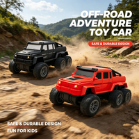 LK Toys Camionnette tout-terrain électrique télécommandée 27 MHz 4 canaux à 6 roues avec portée de 8 à 16 m, prête à l'emploi