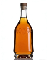Bouteilles de Cognac en Verre Transparent de Luxe 700ml 750ml les Plus Vendues, Carafes à Liqueur Personnalisées avec Bouclier Gaufré de Qualité Supérieure pour Commandes en Gros