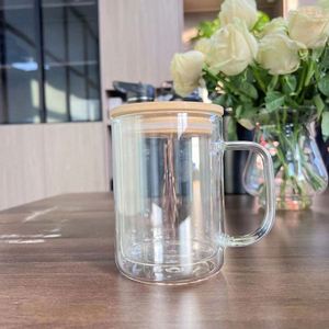 Verre à pinte de 16 oz en PP pour sublimation, Mug globe à neige transparent à double paroi, avec couvercle pré-percé pour paille, Gobelet en verre moderne, Cadeau d'entreprise pour boissons - Product Image 5