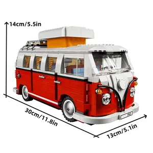 10220 T1 Camper Bricks <span class=keywords><strong>Van</strong></span> Car Plastic Camper <span class=keywords><strong>Van</strong></span> Bus Building Blocks Set Transportation Theme DIY Toy for Boys 1334 Pcs - Product Image 6