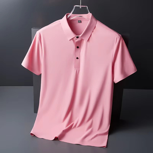 Erkek yaz rahat spor Polo gömlekler nefes çabuk kuru buz ipek kumaş özel Logo orijinal boş kısa Golf Polo gömlekler Polo gömlekler - Product Image 5