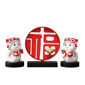 Petites figurines sculptées en résine époxy pour meubles TV et portes d'entrée de véranda – Décorations de Noël – Art populaire - Product Image 1