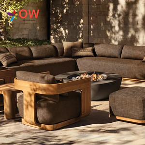 Conjunto de Sofá de Jardim em Teak de Alta Qualidade, Móveis Exteriores em Madeira de Teak, Conjunto de Sofá e Mesa de Café para Exterior - Product Image 2