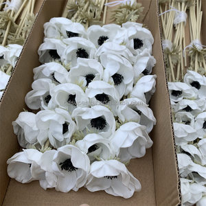 L-431 Bán Buôn PU Bất Cảm Ứng Hoa Poppy Trắng Hoa quỳ Nhân Tạo Cho Trang Trí - Product Image 4